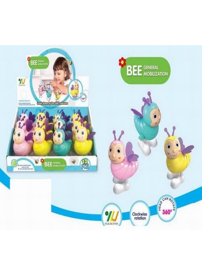 Quasar Wind Up Cute and Colorful Bee Toy Pull Back Toy Key Operated Vehicle Playsets Fantastic Birthday Gifts Little Kids Picnic Playing Your Children (Pack of 1) - Multicolor - Image 4